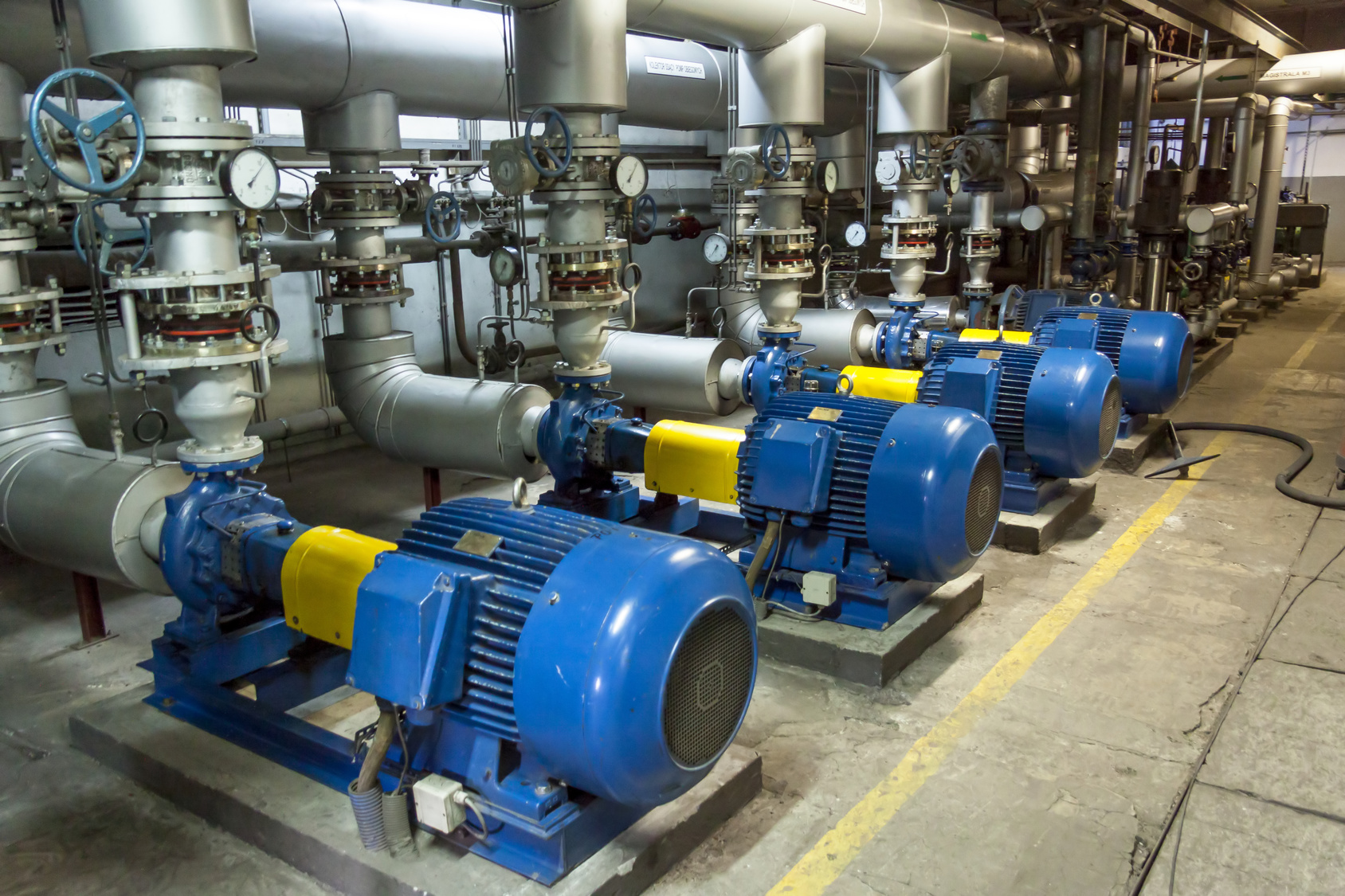 Blue industrial pump